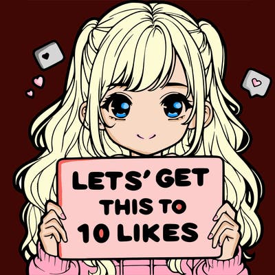 girl holding up sign that says let’s get this to 10 likes realistic