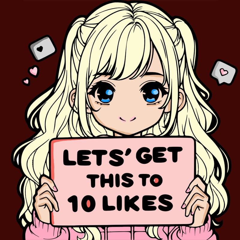 girl holding up sign that says let’s get this to 10 likes realistic