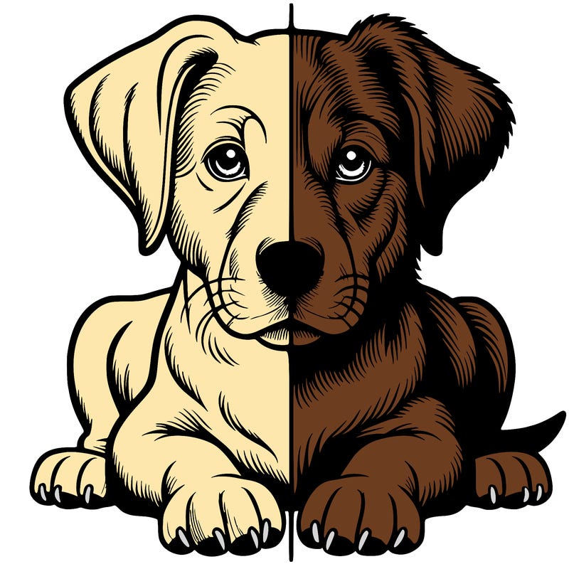 realistic dog split picture