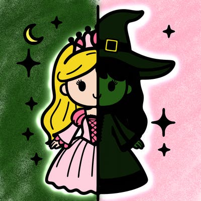 split princess and witch