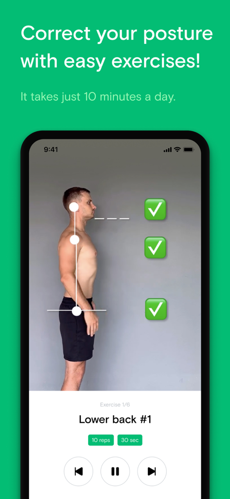 Neatsy AI health assistant - A man demonstrating posture correction exercises on the Neatsy AI health assistant app