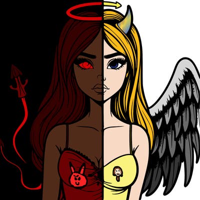 devil vs angel realistic girl