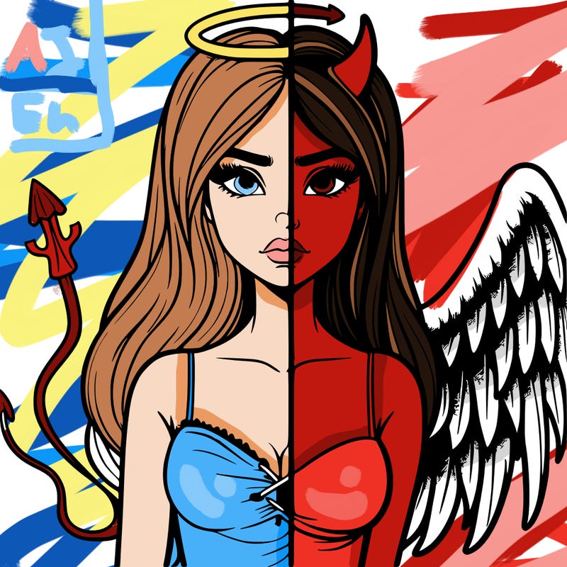 devil vs angel realistic girl