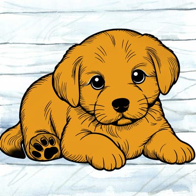 a cute realistic puppy