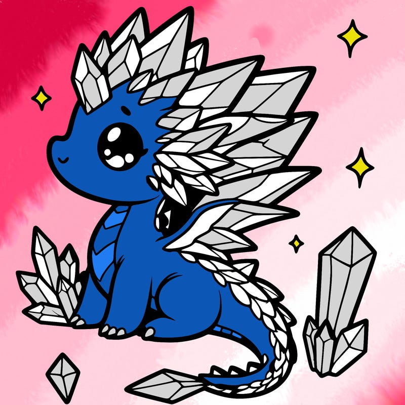 little cute crystal dragon