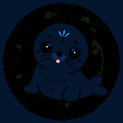 a cute baby seal mandala