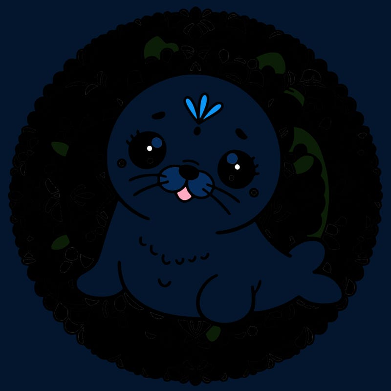 a cute baby seal mandala