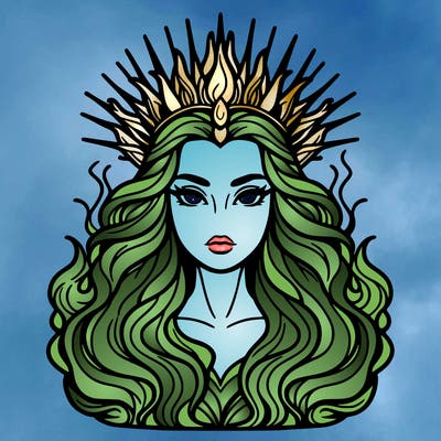 realistic beautiful queen of fire