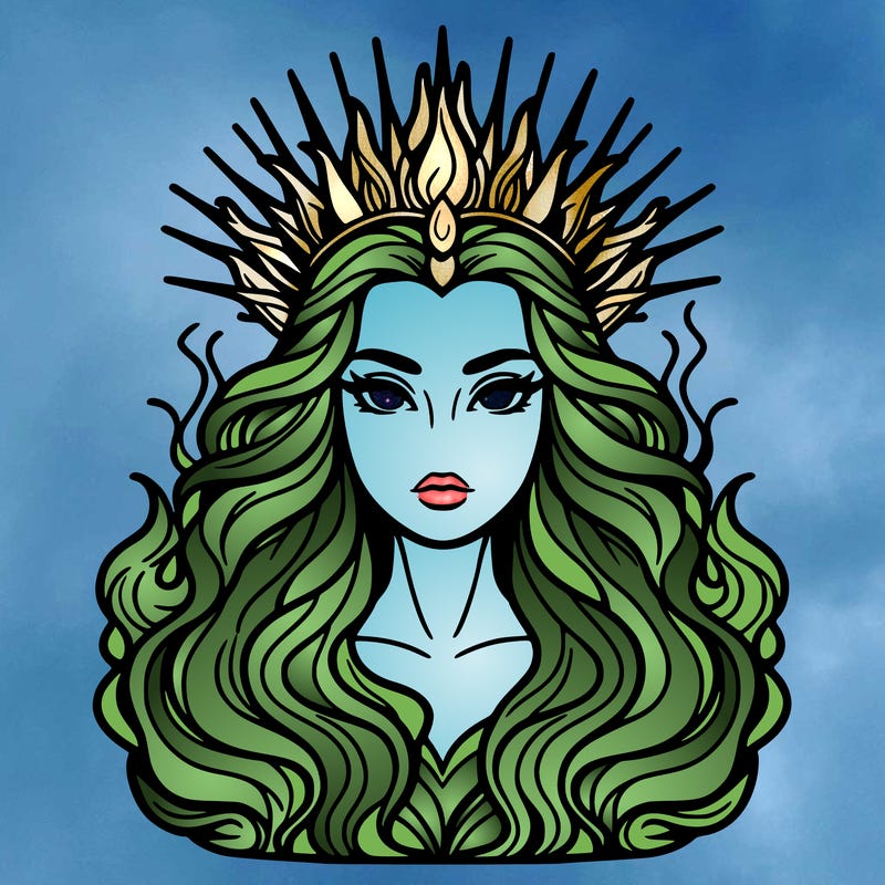 realistic beautiful queen of fire