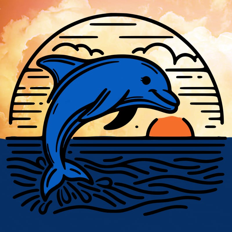 dolphin in a sunset