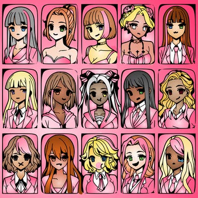 girls that look diffrent anime