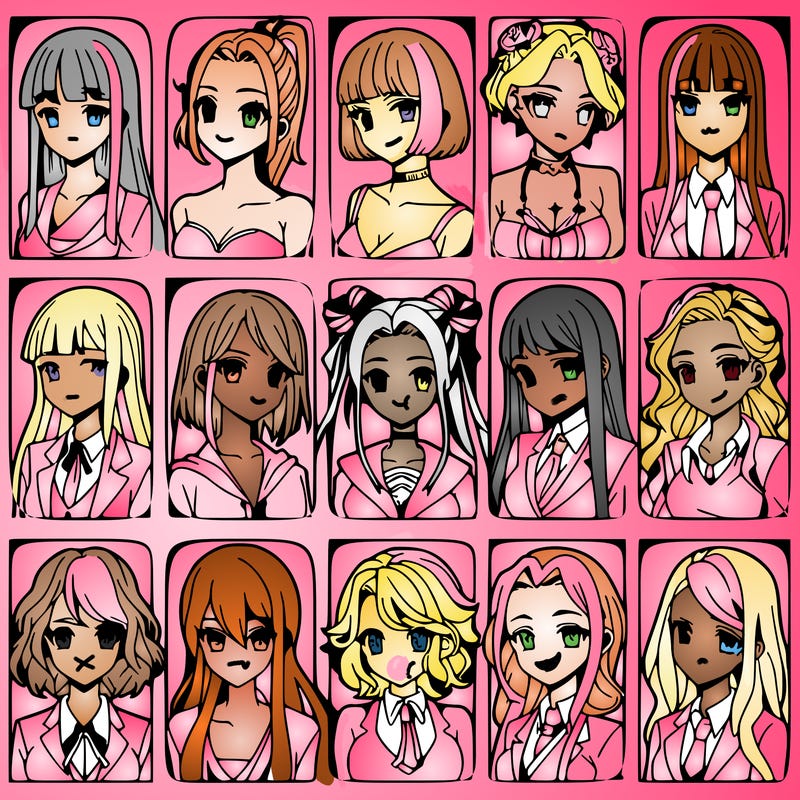 girls that look diffrent anime