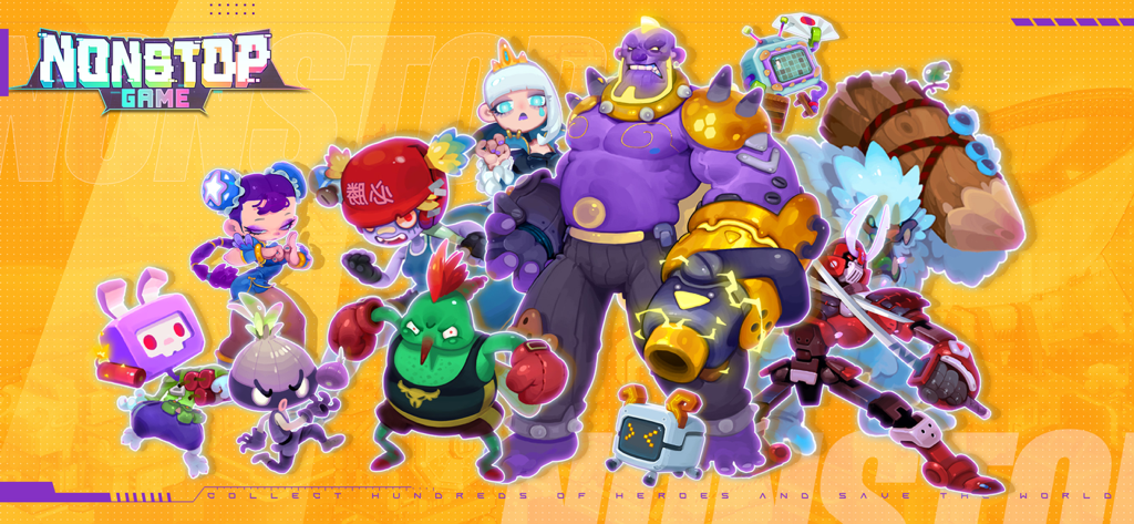 Un grupo de héroes diversos de diferentes facciones en el juego móvil City Arena