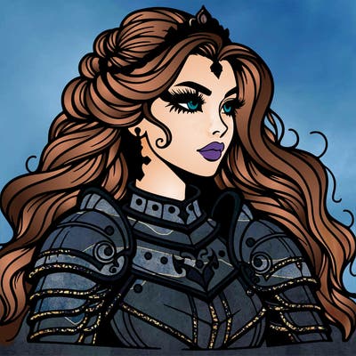 beautiful gothic female knight