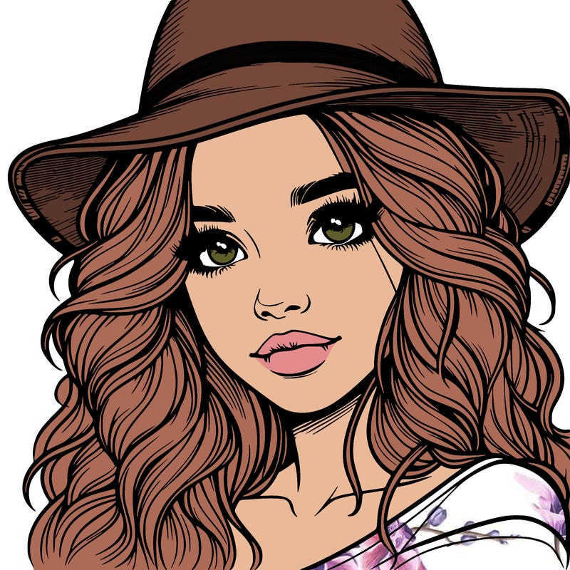 realistic girl with hat