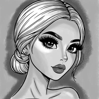 realistic girl with lashes