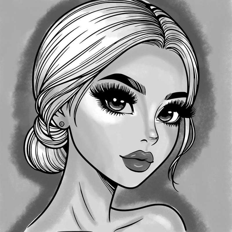 realistic girl with lashes