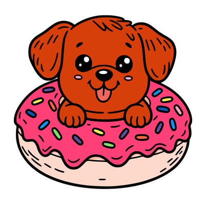 dog in a donut