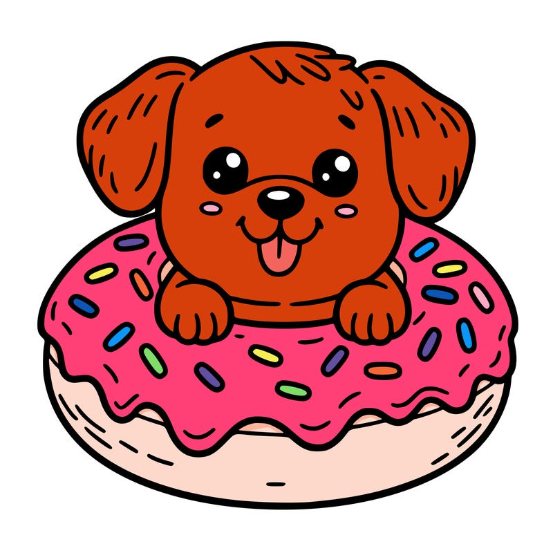 dog in a donut
