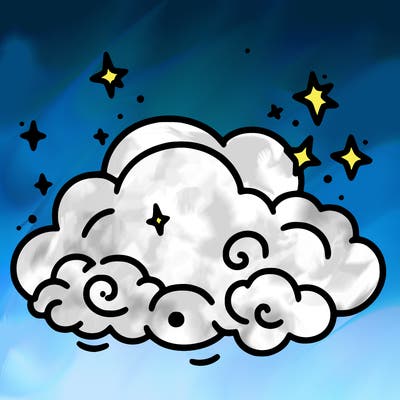 pink starry cloud sky