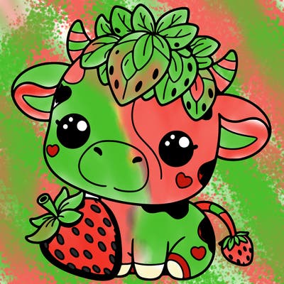 cute strawberry cow
