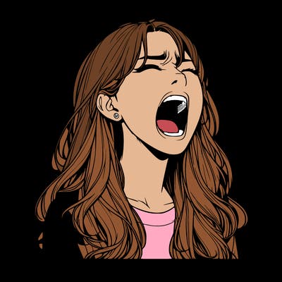 screaming realistic, girl