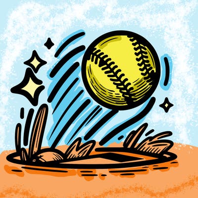 softball home run in the air