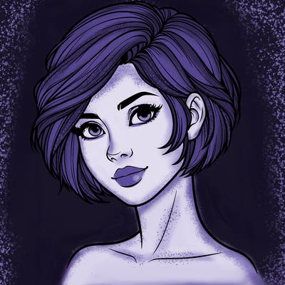 realistic woman with short styled hair