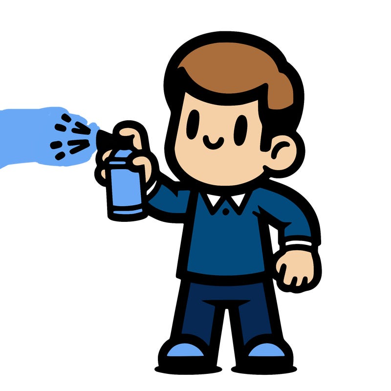 a person spray painting