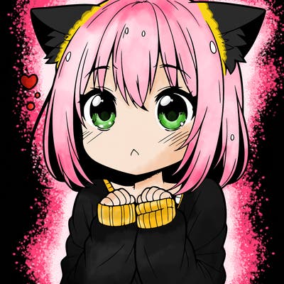 shy anime catgirl