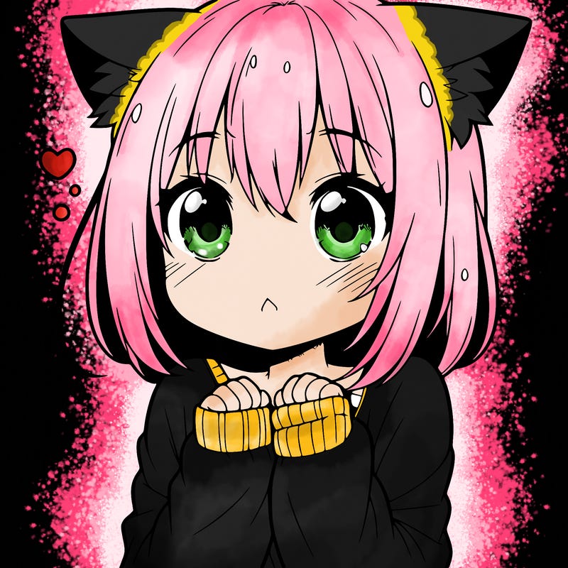 shy anime catgirl