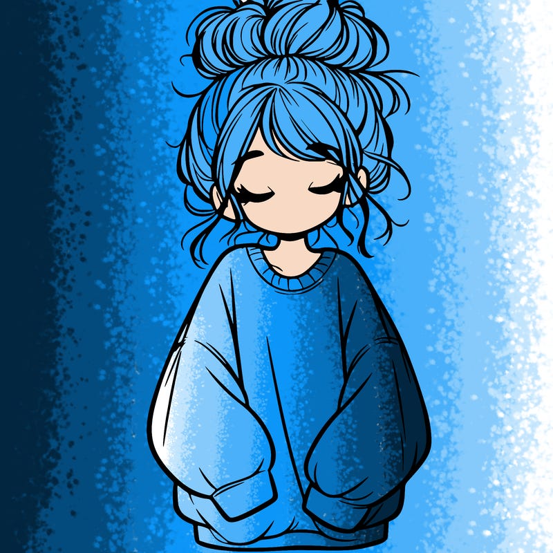 girl with baggy sweatshirt and messy bun