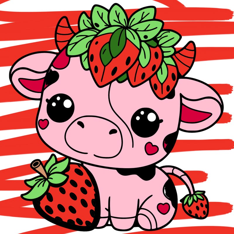 cute strawberry cow