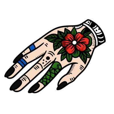 hand with tatoos