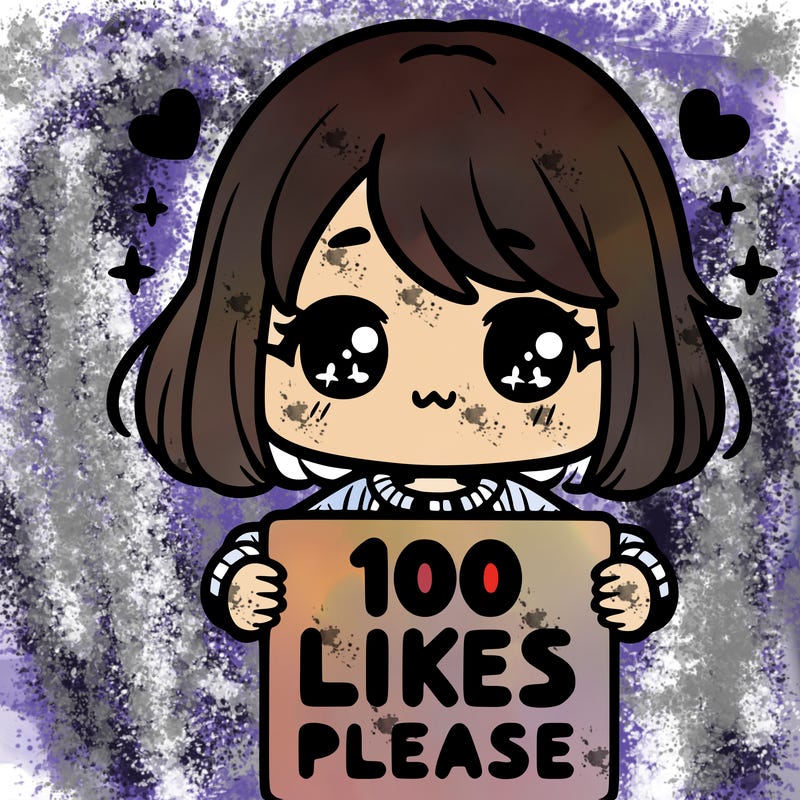 cute girl holding a sign saying 100 likes please