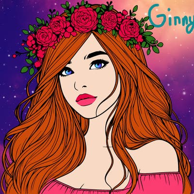 realistic girl with flower crown