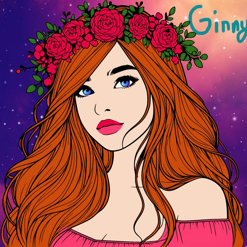 realistic girl with flower crown