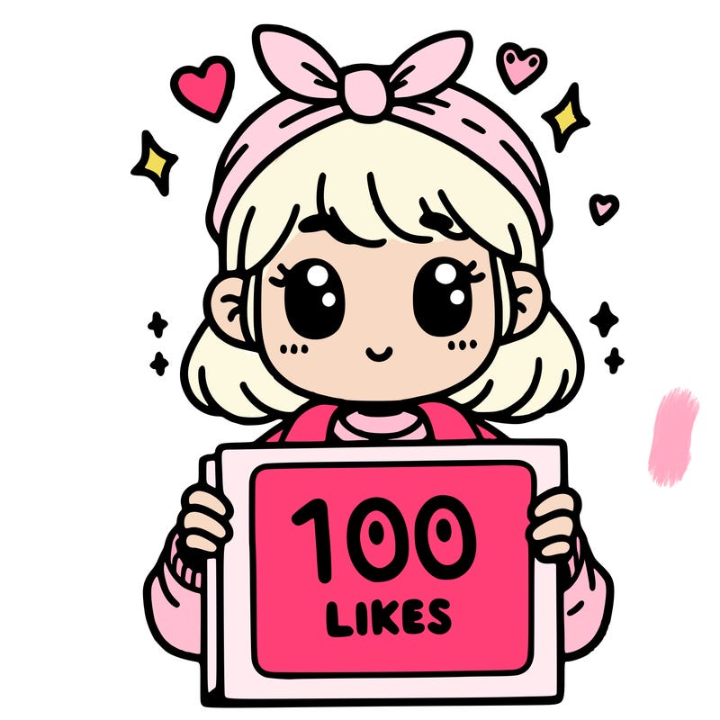 girl having a sighn saying 100 likes