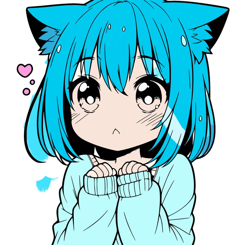 shy anime catgirl