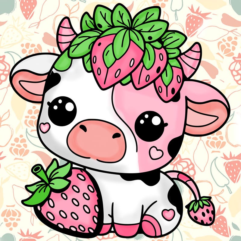cute strawberry cow