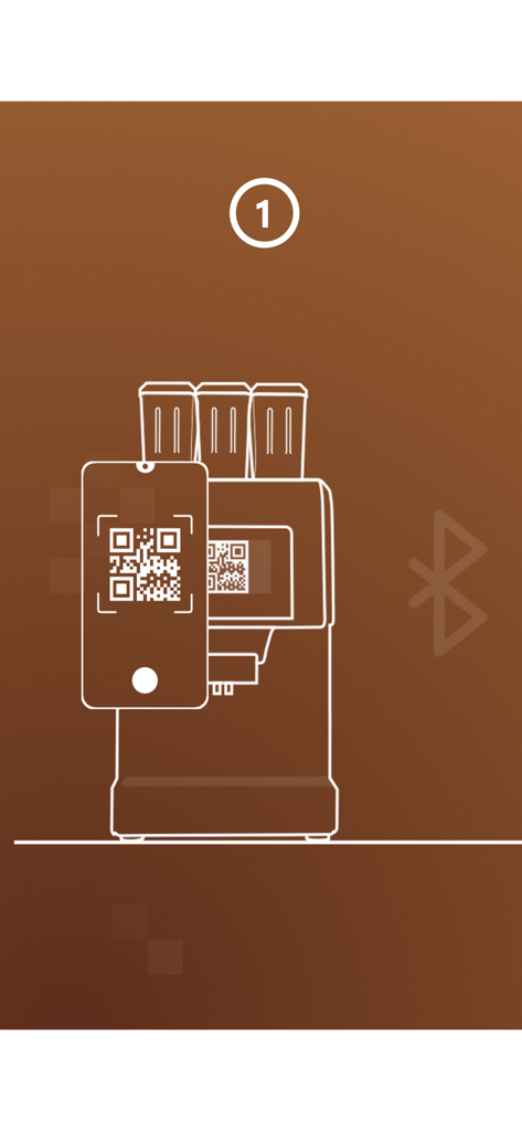 Coffee APPeal - A graphic showing a smartphone scanning a QR code on a coffee machine