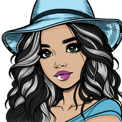 realistic girl with hat