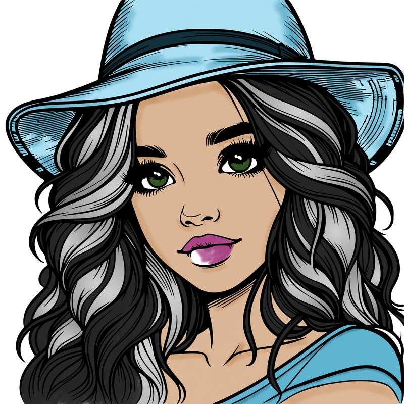 realistic girl with hat