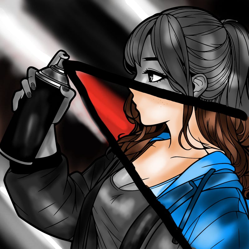 a realistic girl spray, painting