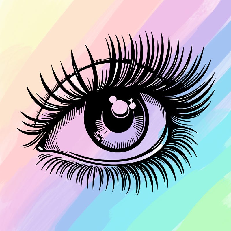 realistic eye long eylashes