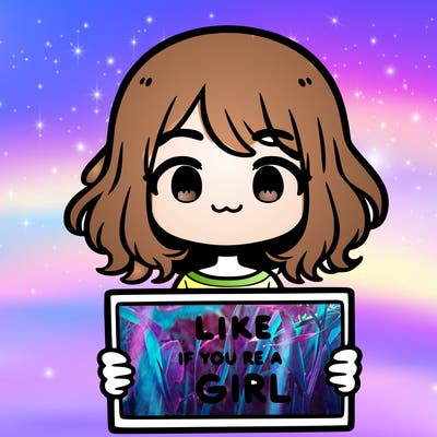 a cute girl holding a sign that says like if you’re a girl