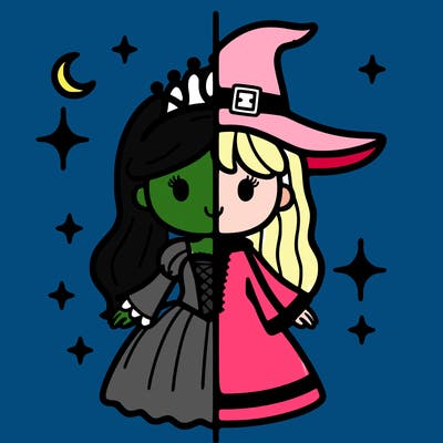 split princess and witch