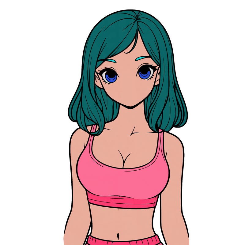 realistic girl with a nice body and ca croptop