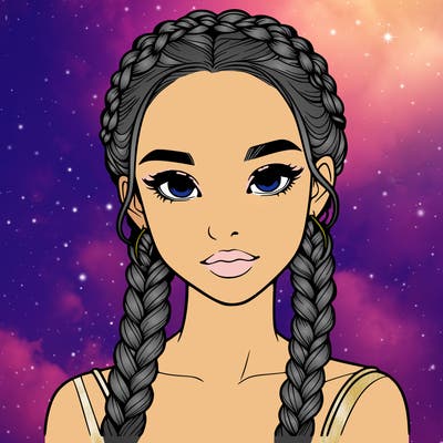 realistic girl with braids