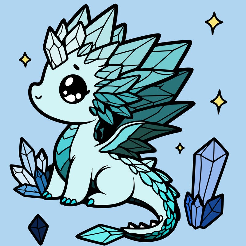 little cute crystal dragon